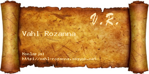 Vahl Rozanna névjegykártya